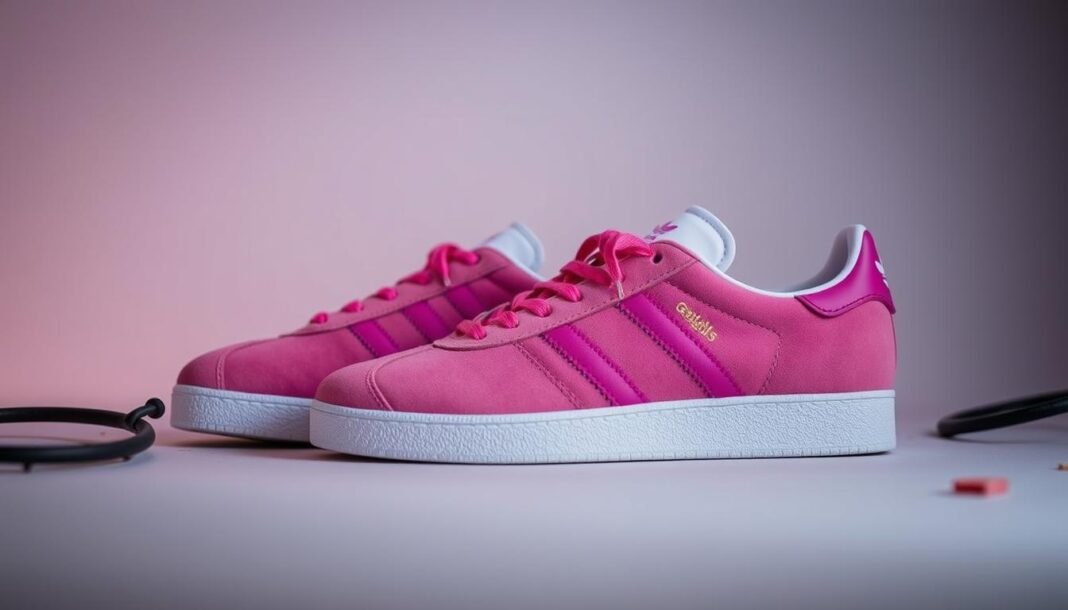 pink adidas gazelle shoes